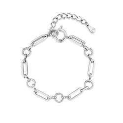 MARLION JEWELS Armband für damen mit Links. Vergoldeter/versilbert Chirurgenstahl damen Armband ideal für Valentinstag und Muttertag Geschenk, Geburtstag... Schmuck damen armbänder (Versilbert) von MARLION JEWELS