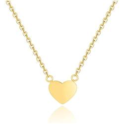 MARLION JEWELS Kette für damen Herzform. Halskette aus vergoldetem/versilbertem Chirurgenstahl ideal als Geschenk. Schmuck Damen (Vergoldung) von MARLION JEWELS