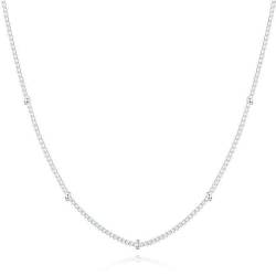 MARLION JEWELS Kette für damen in silber 925 mit kleinen, feinen, separaten Kugeln. Silberkette für damen ideal als Geschenk. Halskette für damen. Schmuck Damen (Versilberung) von MARLION JEWELS