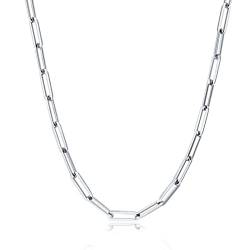 MARLION JEWELS Kette für damen mit Gliedern in länglicher und rechteckiger Form. Halskette aus vergoldetem/versilbertem Chirurgenstahl ideal als Geschenk. Schmuck Damen (Versilberung) von MARLION JEWELS