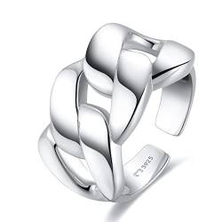 Ring für damen aus silber aus großen Gliedern bestehen. Ringe für frauen aus silber mit silberner oder goldener Oberfläche. Schmuck damen ideal für Paare, Mütter, Freundinnen. Damen ringe silber von MARLION JEWELS