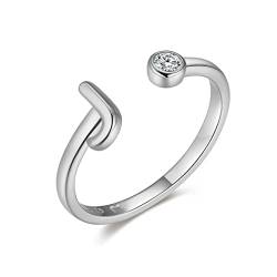 Ring für damen aus silber mit Initialen und einem brillanten. Ringe für frauen aus silber mit silberner oder goldener Oberfläche. Schmuck damen ideal für Paare, Mütter, Freundinnen. Damen ringe silber von MARLION JEWELS