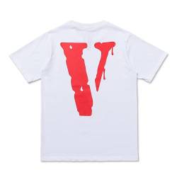 Hip-Hop-V-Hemden für Damen und Herren, modisch, grafische T-Shirts, Rundhalsausschnitt, kurzärmeliges T-Shirt, Black12, L von MARLLCO