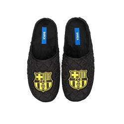 MARPEN SLIPPERS, Offizielle FC Barcelona Fußball Gesteppte Winter Hausschuhe Unisex für Herren oder Damen, Schwarz Offen, Größe 42-43 von MARPEN SLIPPERS