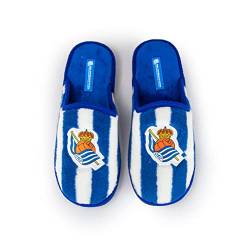 MARPEN SLIPPERS, Offizielle Real Sociedad Fußball Winter Hausschuhe mit flexibler Sohle Unisex für Herren oder Damen, Blau und Weiß Offene, Größe 44 von MARPEN SLIPPERS