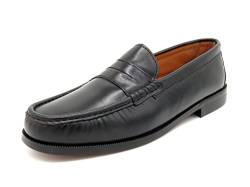 MARTTELY Herren Business Schuhe Leder Slipper Ledersohle Rahmengenäht Nappa Penny Loafer Anzugschuhe Slip-On Halbschuhe klassisch elegant Schwarz Größe 42 EU von MARTTELY