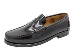 MARTTELY Herren Business Schuhe Leder Slipper Rahmengenäht Ledersohle Penny Loafer Anzugschuhe Slip-On Halbschuhe klassisch elegant Schwarz Größe 40 EU von MARTTELY