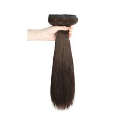 Remy Clip-in-Haarverlängerungen, gerade, echte Echthaarverlängerungen, nahtlose, weiche PU-Haarverlängerung for Anklipsen (Color : Dark brown, Size : 8pcs 40cm) von MARXAN