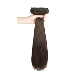 Remy Clip-in-Haarverlängerungen, gerade, echte Echthaarverlängerungen, nahtlose, weiche PU-Haarverlängerung for Anklipsen (Color : Dark brown, Size : 8pcs 50cm) von MARXAN
