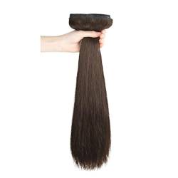 Remy Clip-in-Haarverlängerungen, gerade, echte Echthaarverlängerungen, nahtlose, weiche PU-Haarverlängerung for Anklipsen (Color : Dark brown, Size : 8pcs 60cm) von MARXAN
