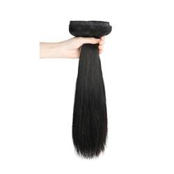 Remy Clip-in-Haarverlängerungen, gerade, echte Echthaarverlängerungen, nahtlose, weiche PU-Haarverlängerung for Anklipsen (Color : Natural black, Size : 8pcs 40cm) von MARXAN