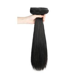 Remy Clip-in-Haarverlängerungen, gerade, echte Echthaarverlängerungen, nahtlose, weiche PU-Haarverlängerung for Anklipsen (Color : Natural black, Size : 8pcs 50cm) von MARXAN