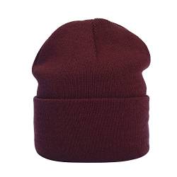 MASADA Damen und Herren Beanie Winter-Mütze - Weinrot von MASADA