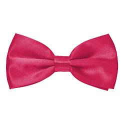MASADA Herren Fliege Pink glänzend und stufenlos verstellbar, handgefertigt mit Hakenverschluss - 12 x 6 cm 100% Polyester von MASADA
