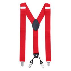 MASADA Hosenträger für Herren mit robusten Clips stufenlos verstellbar 3,5 cm breit und bis zu 195 cm Körpergröße Rot von MASADA