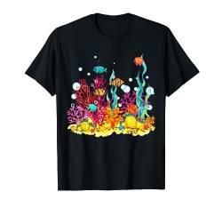 Aquarellkorallenriff mit Fischen, schöne Unterwasserwelt T-Shirt von MASH MOSH