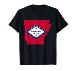 Arkansas Bundesstaat Flagge innerhalb der Karte von Arkansas T-Shirt, USA T-Shirt von MASH MOSH