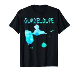 Bunte isolierte Guadeloupe-Karte in Wasserfarbe T-Shirt von MASH MOSH