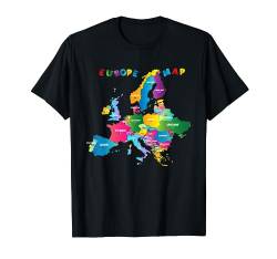 Europakarte mit Nationalflaggen, die europäischen Länder T-Shirt von MASH MOSH