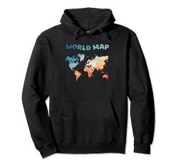 Freihandzeichnung der Weltkarte mit bunter Ölfarbe Pullover Hoodie von MASH MOSH