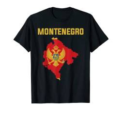 Montenegrin-Flagge im Inneren der Karte von Montenegro T-Shirt T-Shirt von MASH MOSH