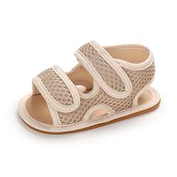Baby Sandalen Junge Mädchen Sommer Baby Schuhe Babyschuhe Anti-Rutsch Flach Beige 0-6 Monate von MASOCIO