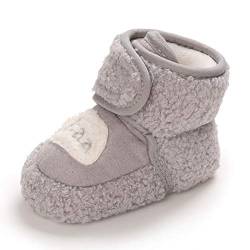 MASOCIO Baby Junge Mädchen Schuhe Winter Boots Winterschuhe Winterstiefel Babyschuhe 18 Grau 0-6 Monate von MASOCIO