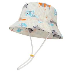 MASOCIO Baby Kinder Sonnenhut Sommermütze Junge Mädchen Mütze Hut Breiter Krempe Sommerhut Alter 6-24 Monate Beige 1 (Herstellergröße: 50 cm) von MASOCIO