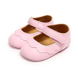 MASOCIO Baby Krabbelschuhe Lauflernschuhe Mädchen Kleinkind Rutschfesten Lederpuschen Babyschuhe Pink 6-12 Monate von MASOCIO