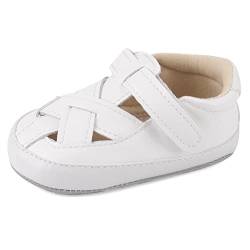 MASOCIO Baby Sandalen Junge Mädchen Baby Schuhe Sommer Babyschuhe Jungen Sommerschuhe 0 Größe 18 Sandals 3-6 Monate Weiß von MASOCIO