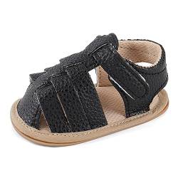 MASOCIO Baby Sandalen Junge Mädchen Baby Sommer Schuhe Babyschuhe Sommerschuhe 0 Größe 18 Sandals 3-6 Monate Schwarz von MASOCIO