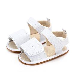 MASOCIO Baby Sandalen Mädchen Baby Sommer Schuhe Babyschuhe Sommerschuhe 0 Größe 18 Sandals 3-6 Monate Weiß von MASOCIO