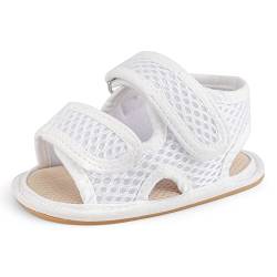 MASOCIO Baby Sandalen Mädchen Junge Baby Sommer Schuhe Babyschuhe Sommerschuhe 9 Größe 19 Sandals 6-12 Monate Weiß von MASOCIO