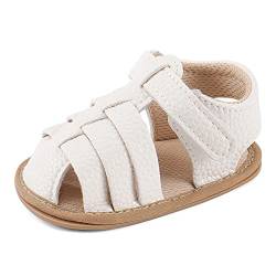 MASOCIO Baby Sandalen Mädchen Junge Baby Sommer Schuhe Babyschuhe Sommerschuhe Größe 19 Sandals 6-12 Monate Weiß von MASOCIO