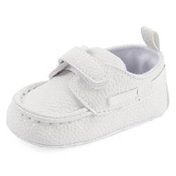 MASOCIO Baby Schuhe Junge Mokassins Babyschuhe Lauflernschuhe 0 Kleinkind Jungen Elegante Shoes Größe 18 3-6 Monate Weiß von MASOCIO