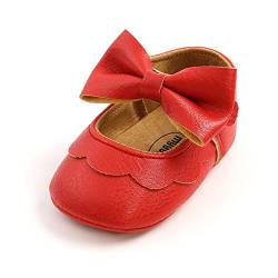 MASOCIO Baby Schuhe Mädchen Babyschuhe Lauflernschuhe Ballerinas Kleinkind 3 Shoes Größe 18 0-6 Monate Rot von MASOCIO