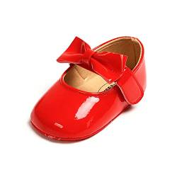 MASOCIO Baby Schuhe Mädchen Babyschuhe Lauflernschuhe Ballerinas Kleinkind 3 Shoes Prinzessin Größe 18 0-6 Monate Rot von MASOCIO