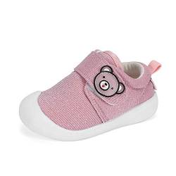 MASOCIO Baby Schuhe Mädchen Lauflernschuhe Babyschuhe Sneaker Kleinkind Glitzern Flach Anti-Rutsch 6-12 Monate Pink Größe 19 (Herstellergröße: CN 14) von MASOCIO