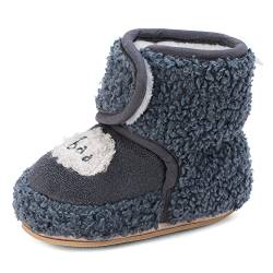 MASOCIO Baby Winterschuhe Junge Mädchen Babyschuhe Winter Baby Boots Stiefel Booties Hausschuhe Winterstiefel Schuhe Größe 19 6-12 Monate Navy Blau von MASOCIO