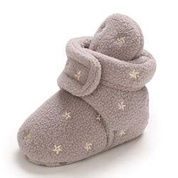 MASOCIO Baby Winterschuhe Junge Mädchen Babyschuhe Winter Baby Stiefel Boots Hausschuhe Winterstiefel Schuhe Größe 18 0-6 Monate Grau von MASOCIO