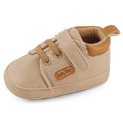 MASOCIO Babyschuhe Junge Baby Schuhe Lauflernschuhe Jungen Krabbelschuhe Sneaker Größe 19 Khaki 6-12 Monate von MASOCIO