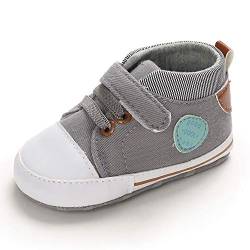 MASOCIO Babyschuhe Junge Baby Schuhe Lauflernschuhe Sneaker Weiche Sohle Grau 12-18 Monate (Hersteller Größe: 3) von MASOCIO