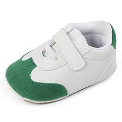 MASOCIO Babyschuhe Mädchen Junge Baby Schuhe Lauflernschuhe Jungen 0 Krabbelschuhe Sneaker Größe 18 Weiß Grün 3-6 Monate von MASOCIO