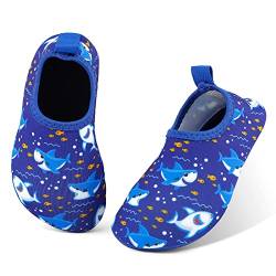 MASOCIO Badeschuhe Kinder Junge Wasserschuhe Schnell Trocknend Aquaschuhe Schwimmschuhe Strandschuhe Jungen Aqua Wasser Schuhe Größe 30 31 EU Navy Blau (Herstellergröße: CN 34/35) von MASOCIO