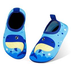 MASOCIO Badeschuhe Kinder Jungen Wasserschuhe Aquaschuhe Schnell Trocknend Schwimmschuhe Aqua Schuhe Strandschuhe Größe 23 24 EU Blau (Herstellergröße: CN 26/27) von MASOCIO