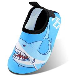 MASOCIO Badeschuhe Kinder Jungen Wasserschuhe Schnell Trocknend Aquaschuhe Schwimmschuhe Strandschuhe Aqua Schuhe Größe 29 30 EU Blau 1 (Herstellergröße: CN 32/33) von MASOCIO