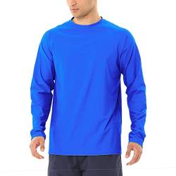 MASOCIO Badeshirt UV Shirt Herren Wasser Männer Langarm UPF50+ Schwimmshirt Schwimm Surf Surfshirts Rashguard UV Protection Schutz Rash Guard Bade T-Shirt Tshirt Blau L von MASOCIO