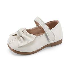 MASOCIO Ballerinas Mädchen Kinderschuhe Kleinkind Kinder Schuhe Mary Jane Prinzessin Kommunionschuhe Kommunion Balerinaschuhe Beige Größe 25 EU von MASOCIO