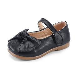 MASOCIO Ballerinas Mädchen Kinderschuhe Kleinkind Kinder Schuhe Mary Jane Prinzessin Kommunionschuhe Kommunion Balerinaschuhe Schwarz Größe 26 EU von MASOCIO