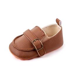 MASOCIO Braun Baby Schuhe Junge 6-12 Monate Babyschuhe Kleinkind Mokassin Anti-Rutsch Weiche Sohle Flach von MASOCIO